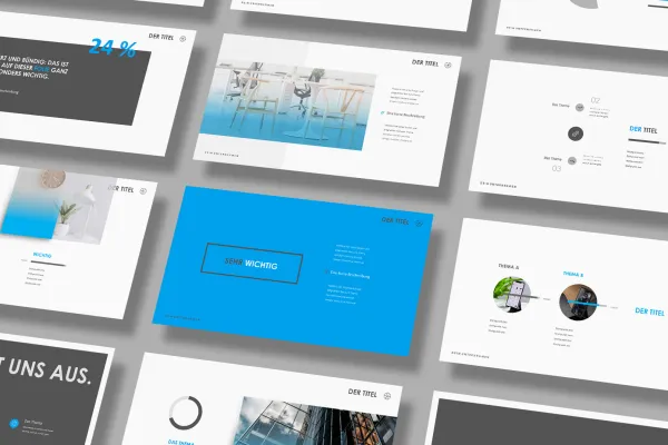 Eksempelfolie fra designmalen Space for Keynote, PowerPoint og Google Slides.