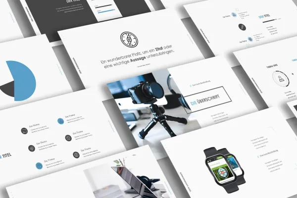 Forhåndsvisning av lysbildene i designmaler for oppstartsselskaper.