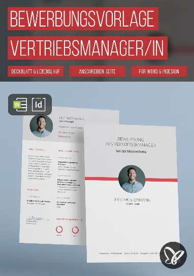 Bewerbung als Vertriebsmanager (m/w/d) – Vorlagen für Word und InDesign