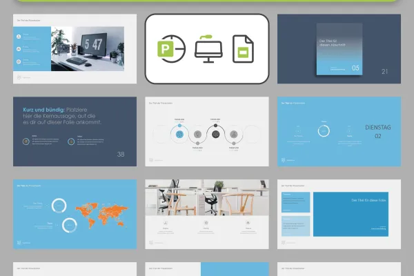 Design-Templates für PowerPoint, Keynote, Google Slides