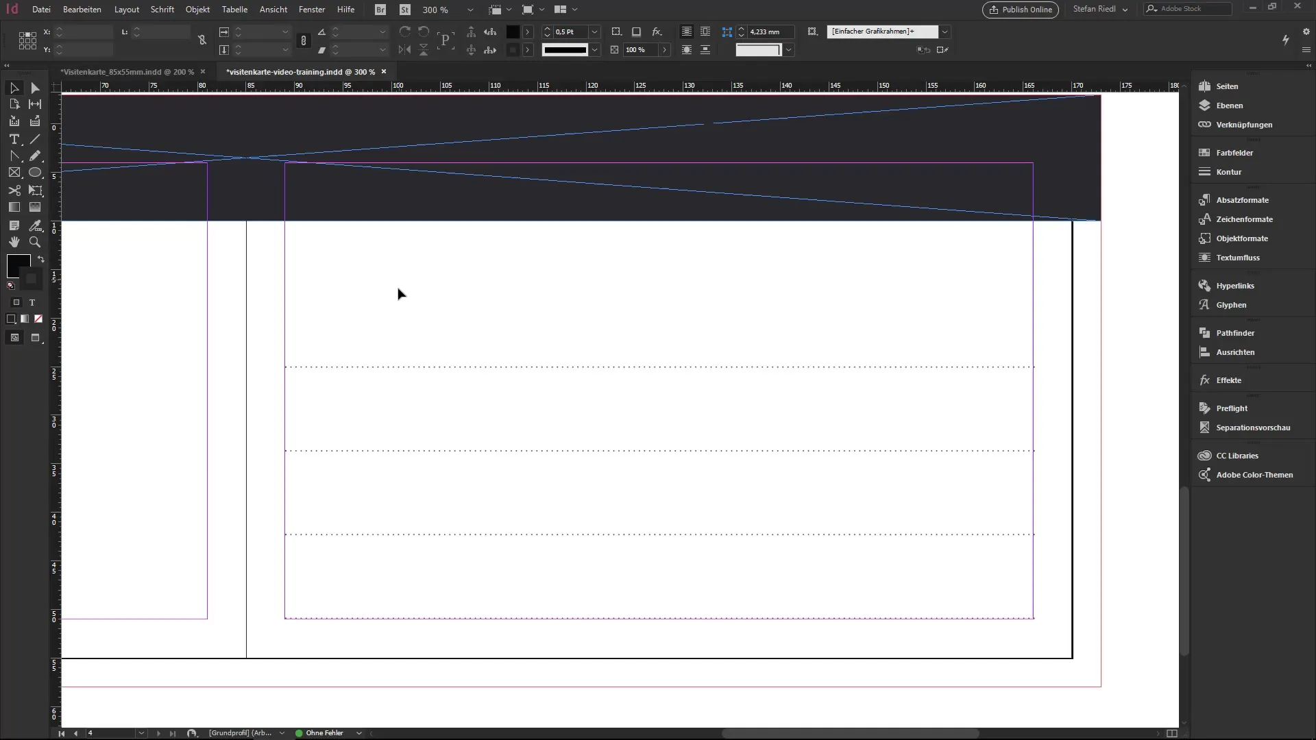 Diseño de tarjeta de visita con InDesign: líneas y degradados Diseñar una tarjeta de visita con InDesign: líneas y gradientes