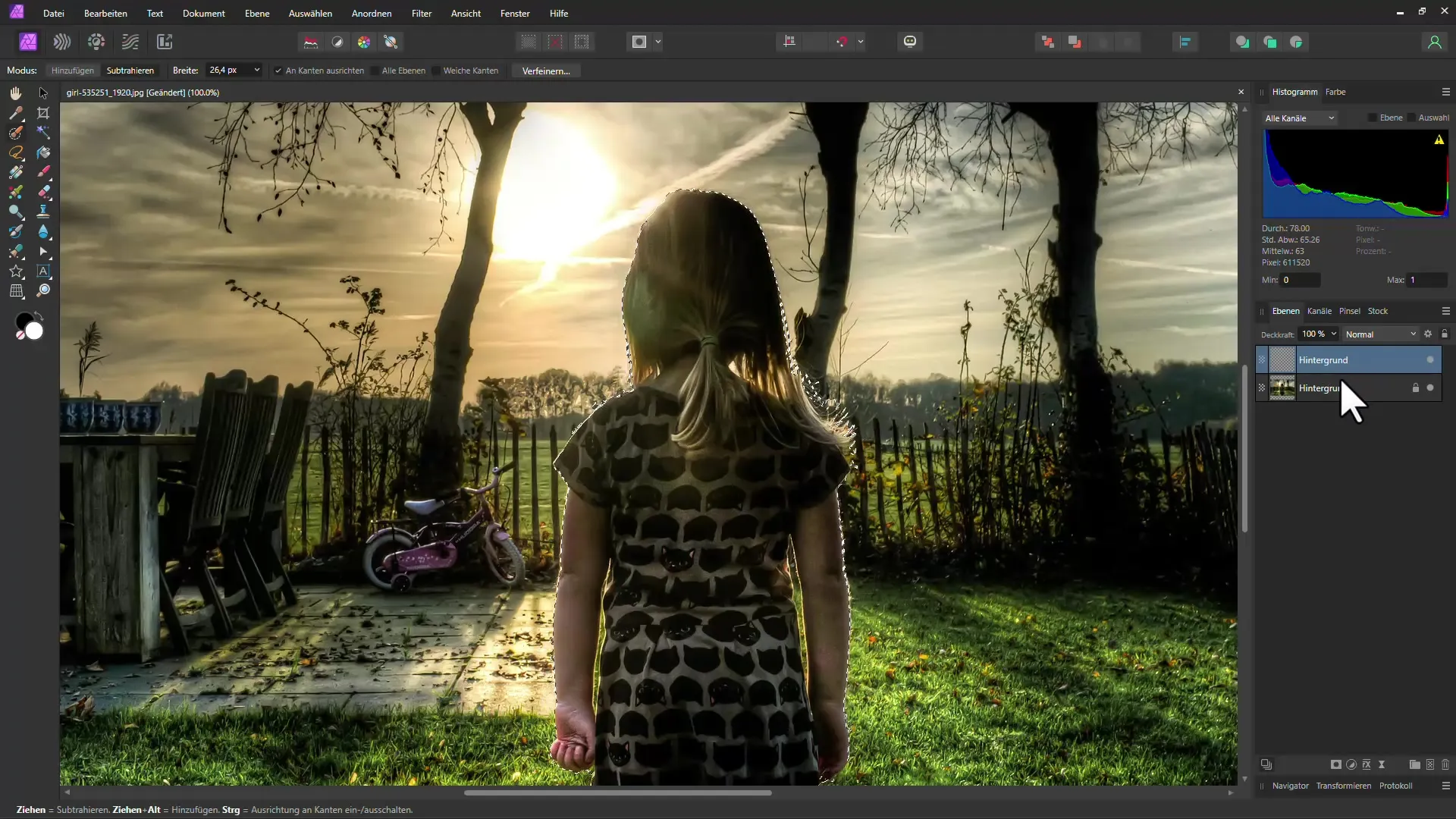 Applicare una profondità di campo efficiente in Affinity Photo