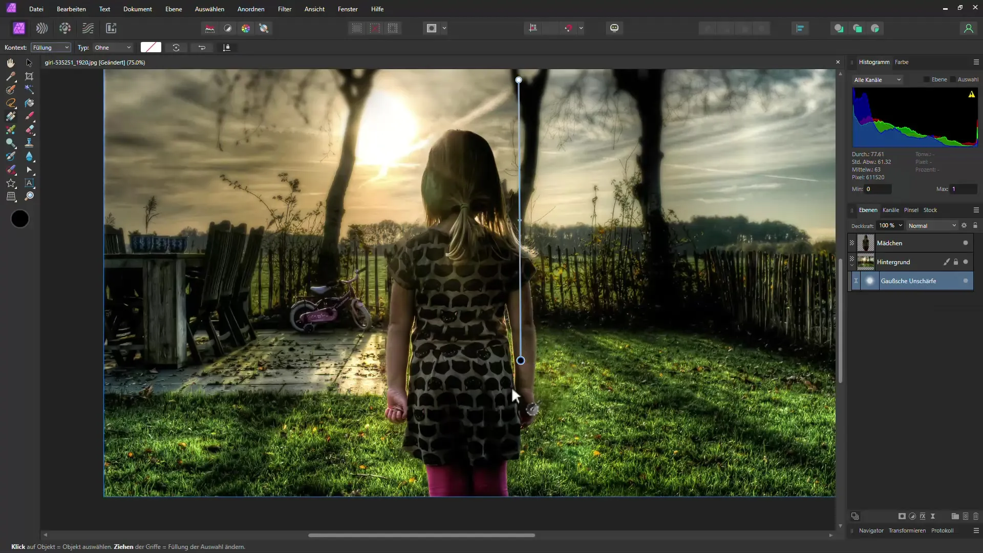 Applicare uno sfocatura di profondità efficiente in Affinity Photo