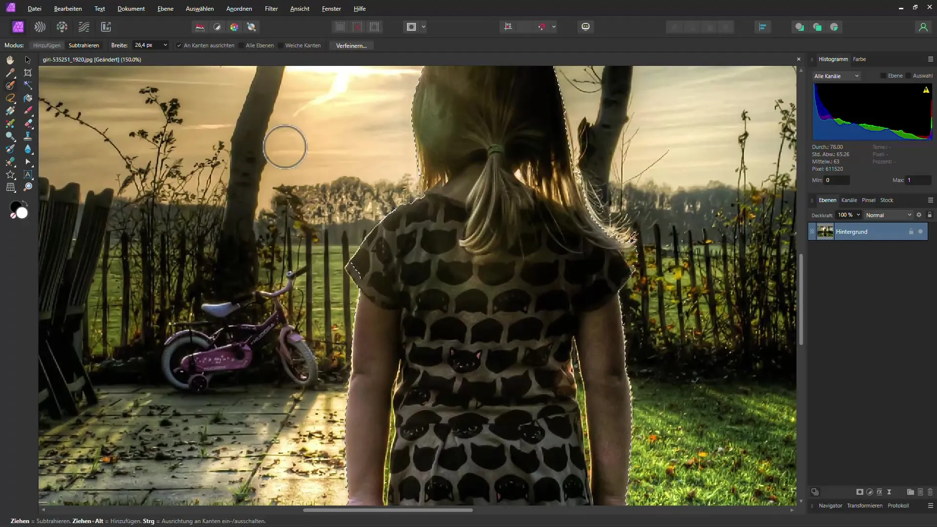 Applicare la profondità di campo efficace in Affinity Photo