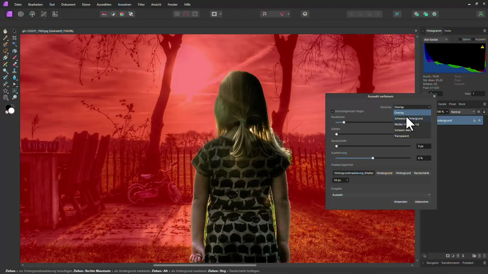 Applicare l'effetto di profondità di campo in Affinity Photo