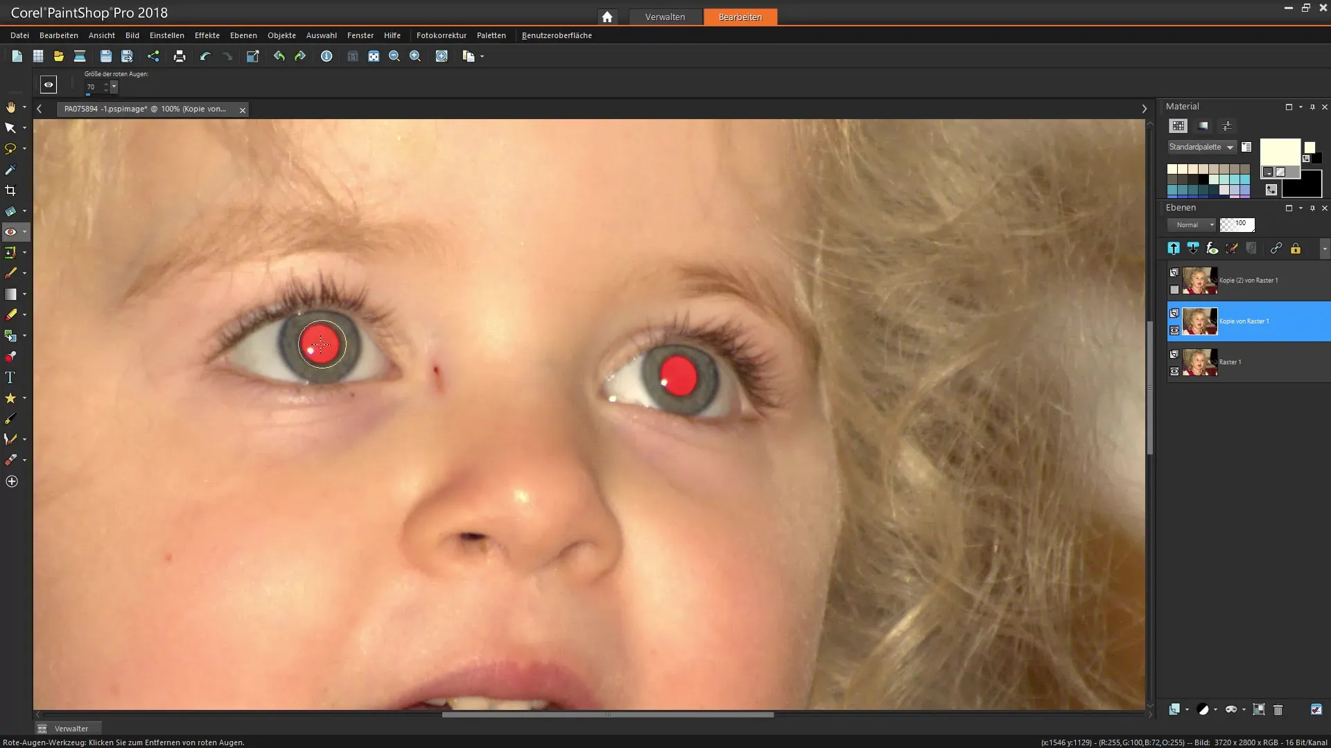 Anleitung zur roten Augen Entfernung in Corel PaintShop Pro Anleitung zur roten Augen Entfernung in Corel PaintShop Pro