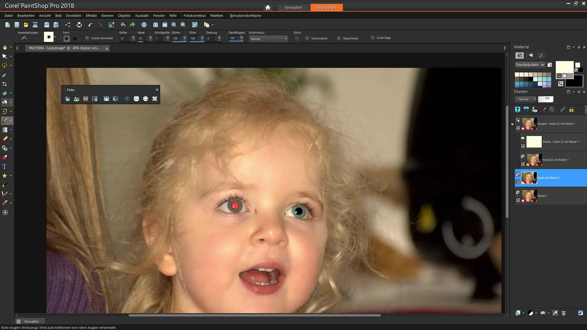 Anleitung zur roten Augen Entfernung in Corel PaintShop Pro Anleitung zur roten Augen Entfernung in Corel PaintShop Pro