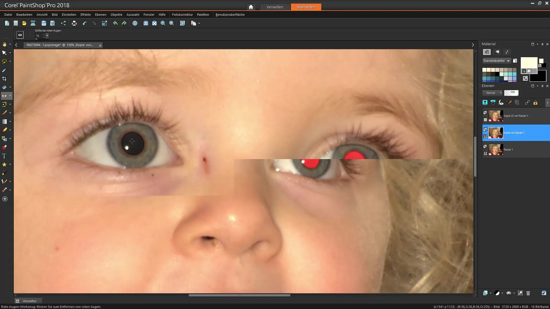 Anleitung zur roten Augen Entfernung in Corel PaintShop Pro Anleitung zur roten Augen Entfernung in Corel PaintShop Pro