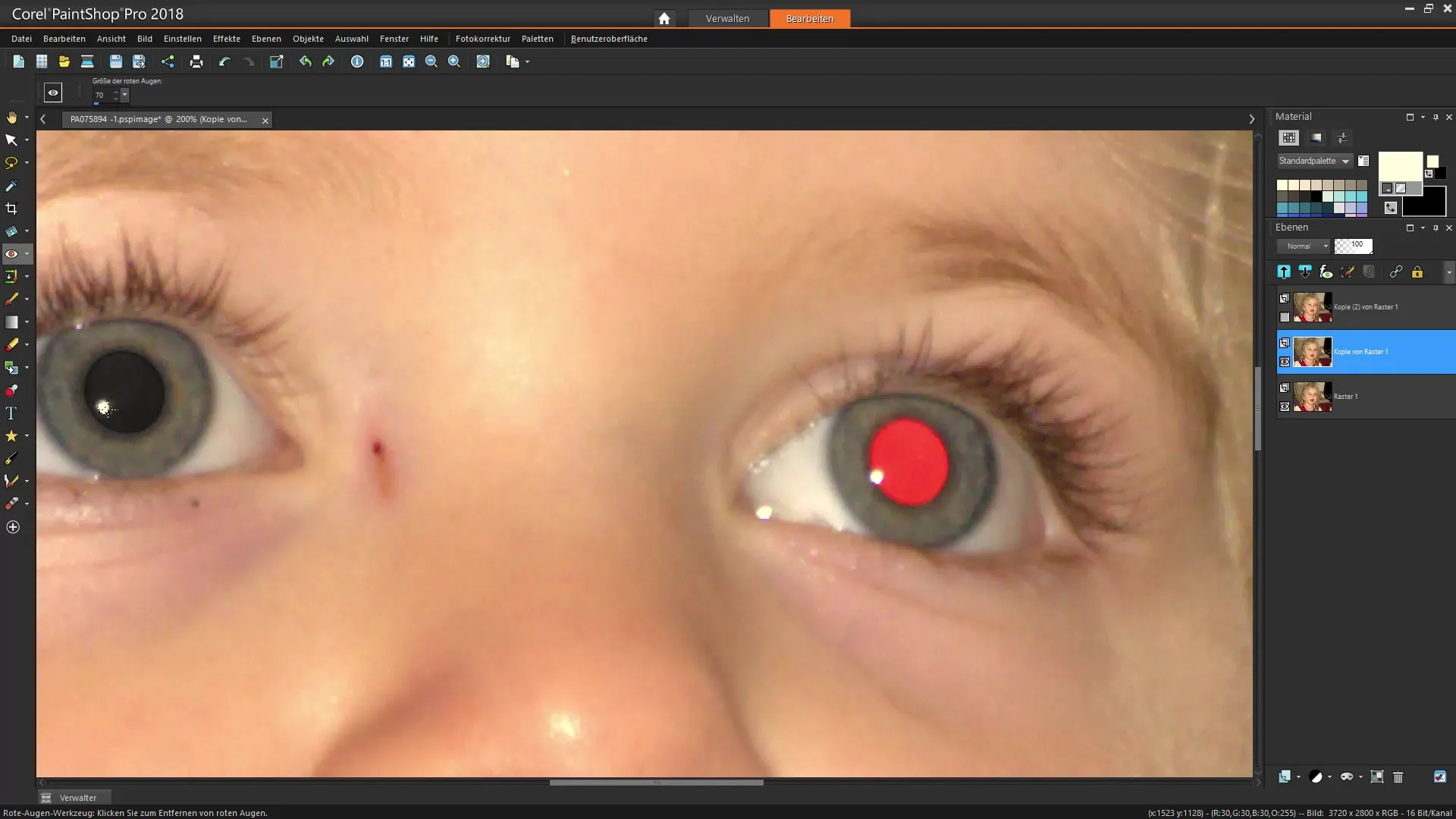 Anleitung zur roten Augen Entfernung in Corel PaintShop Pro Anleitung zur roten Augen Entfernung in Corel PaintShop Pro