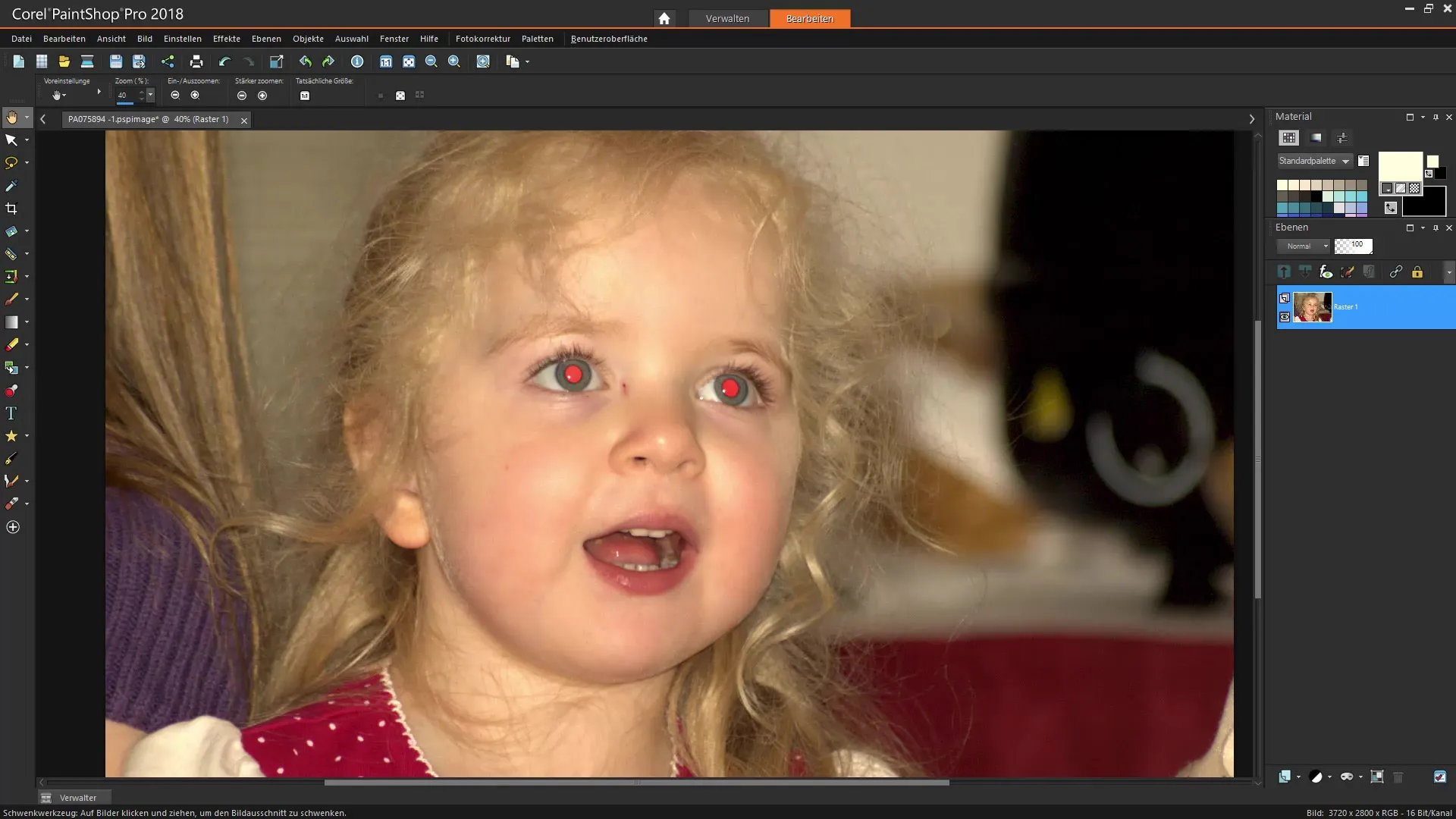 Anleitung zur roten Augen Entfernung in Corel PaintShop Pro Anleitung zur roten Augen Entfernung in Corel PaintShop Pro