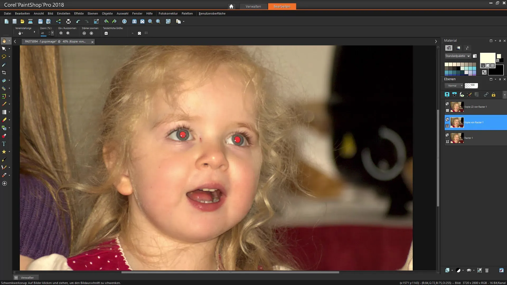 Anleitung zur roten Augen Entfernung in Corel PaintShop Pro Anleitung zur roten Augen Entfernung in Corel PaintShop Pro