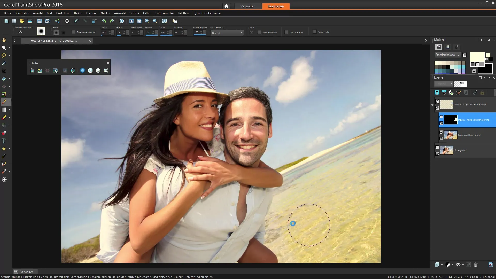 Corel PaintShop Pro úprava obrázkov s paletou fotografií