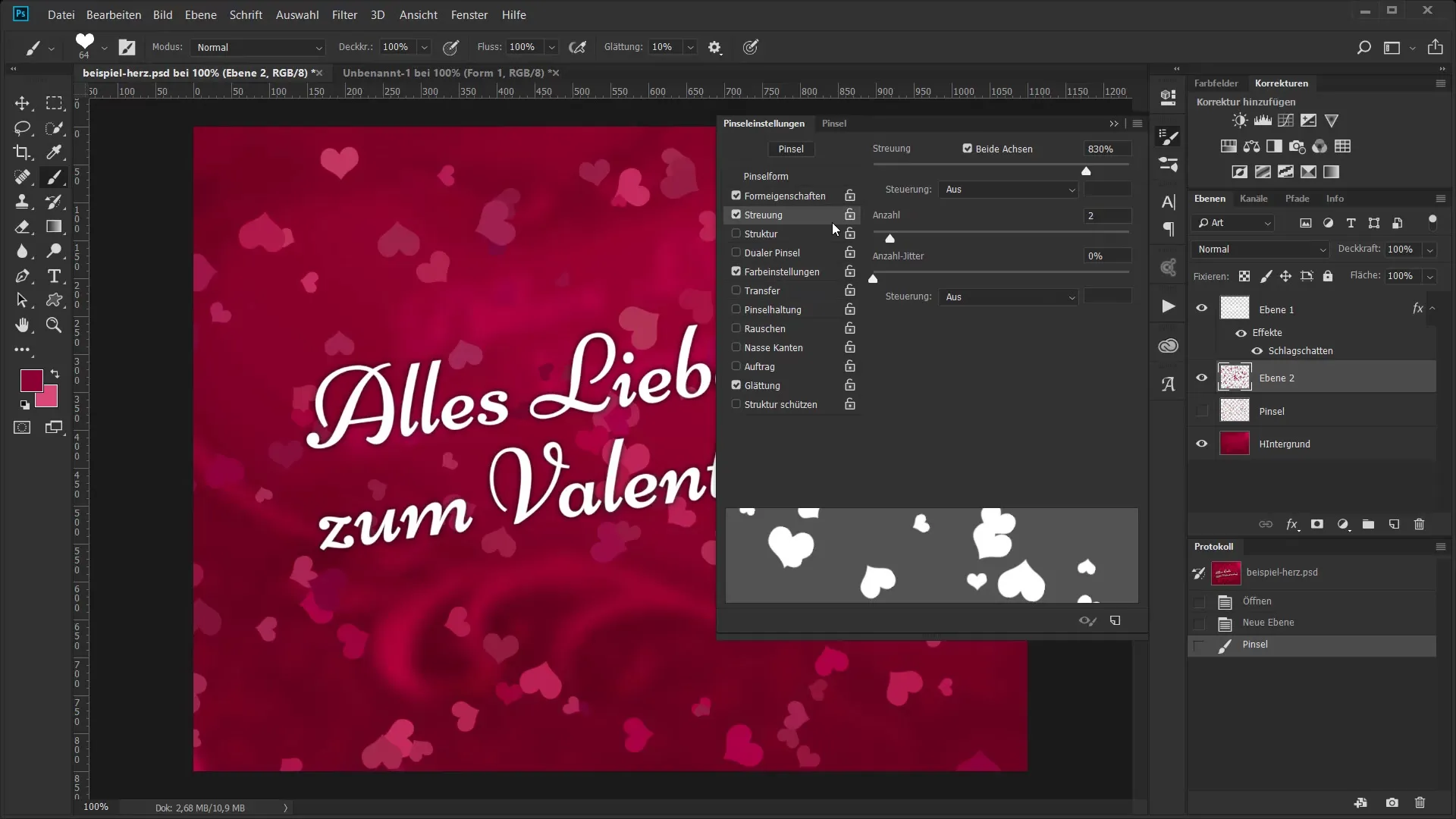 Ajustes de jitter para motivos creativos de corazón Ajustes de jitter para motivos creativos de corazón