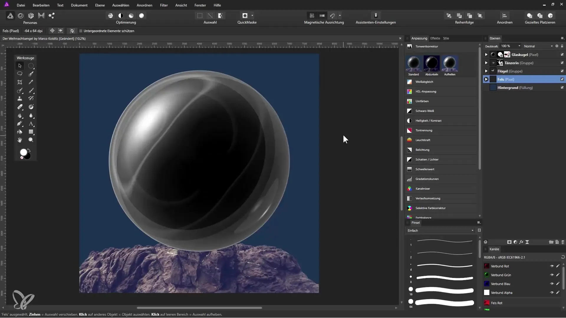 Create a glass snow globe in Affinity Photo Create a glass snow globe in Affinity Photo