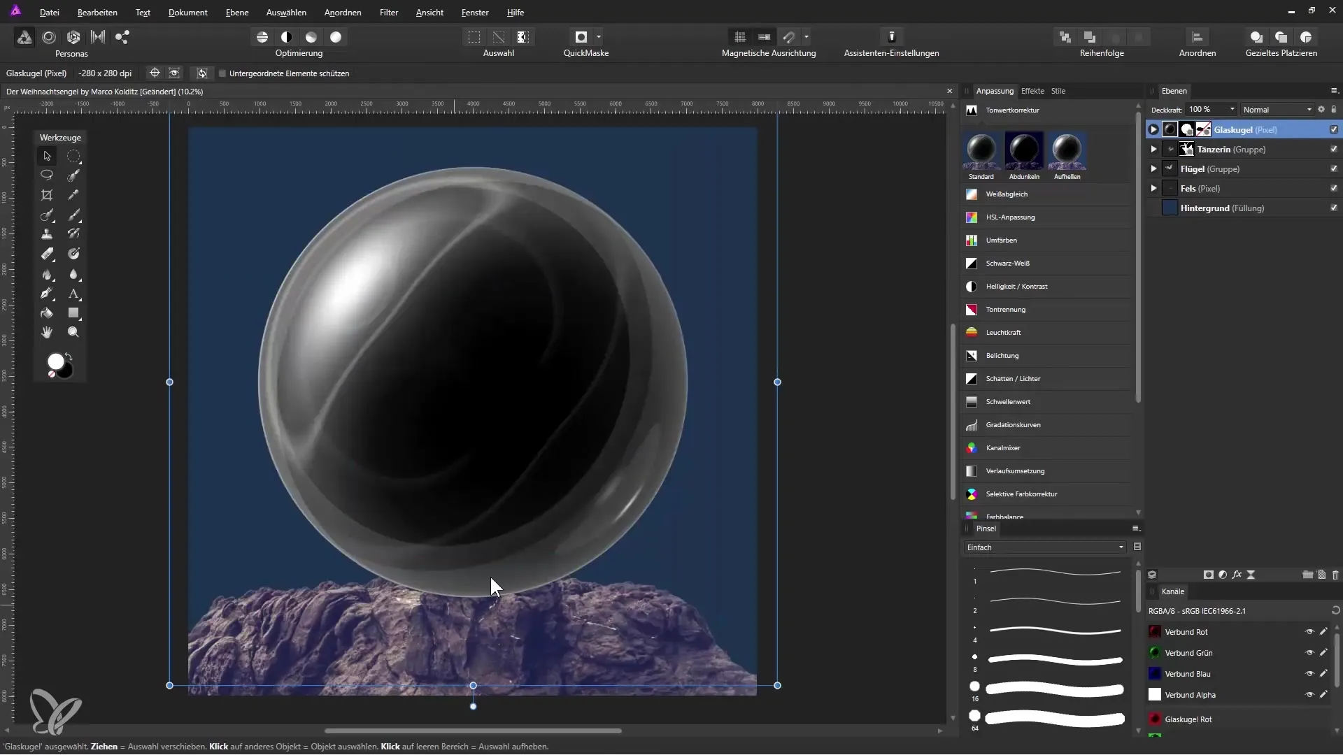 Create a glass snow globe in Affinity Photo Create a glass snow globe in Affinity Photo