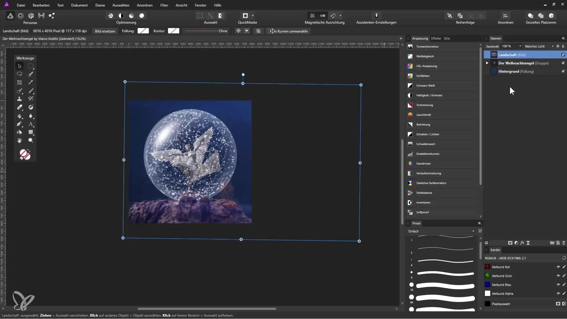 Juleengel kompositing i Affinity Photo – trin for trin Juleengel Compositing i Affinity Photo – trin for trin
