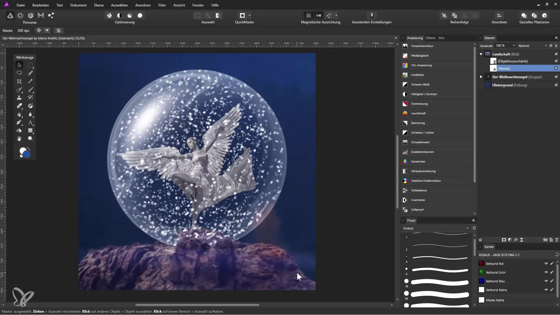 Juleengel Compositing i Affinity Photo – Trin for trin Juleengel komposition i Affinity Photo – trin for trin