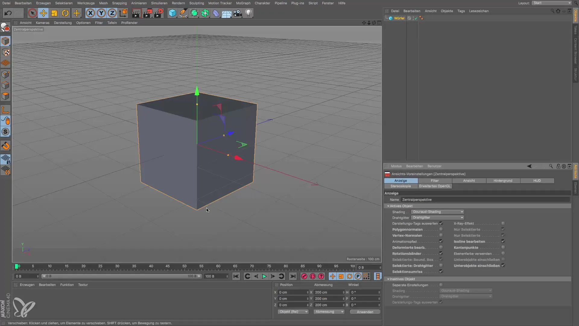 Anpassung von Darstellungen und Einheiten in Cinema 4D Anpassung von Darstellungen und Einheiten in Cinema 4D