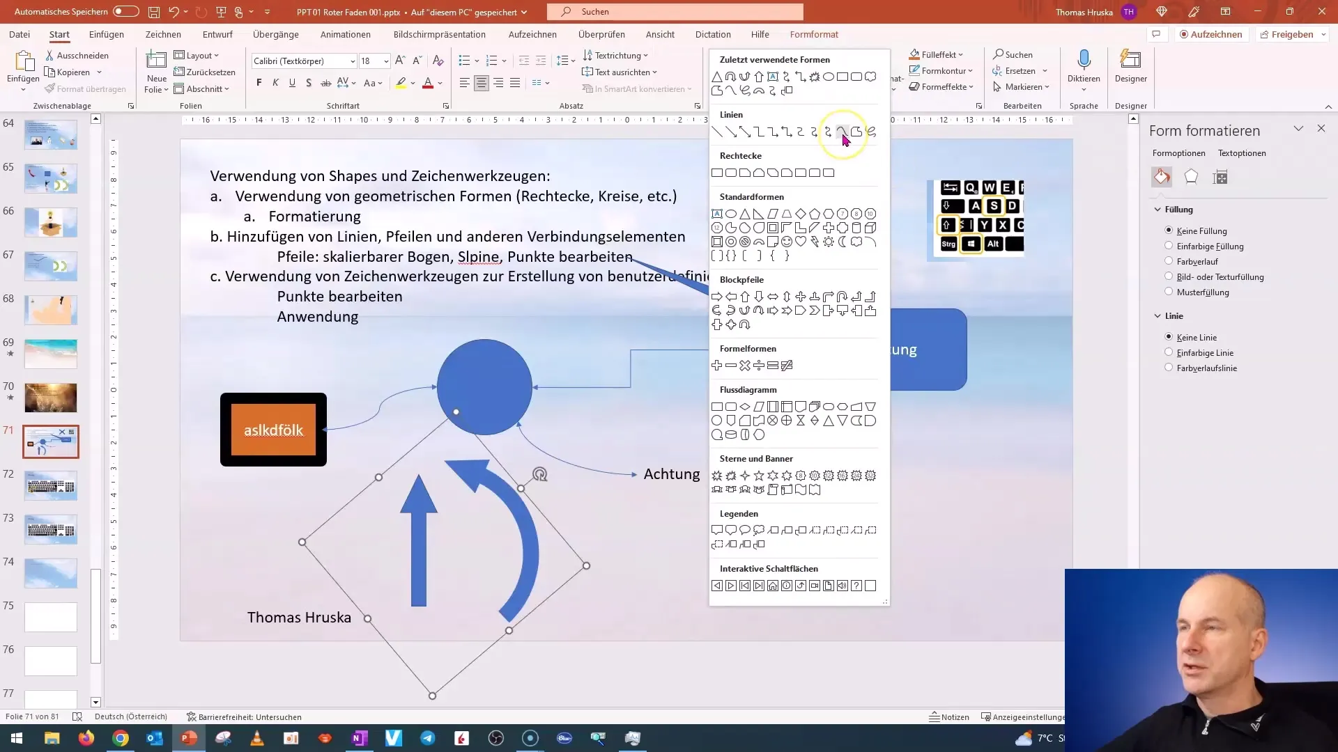 Corso di PowerPoint: creare linee a mano libera, frecce e forme