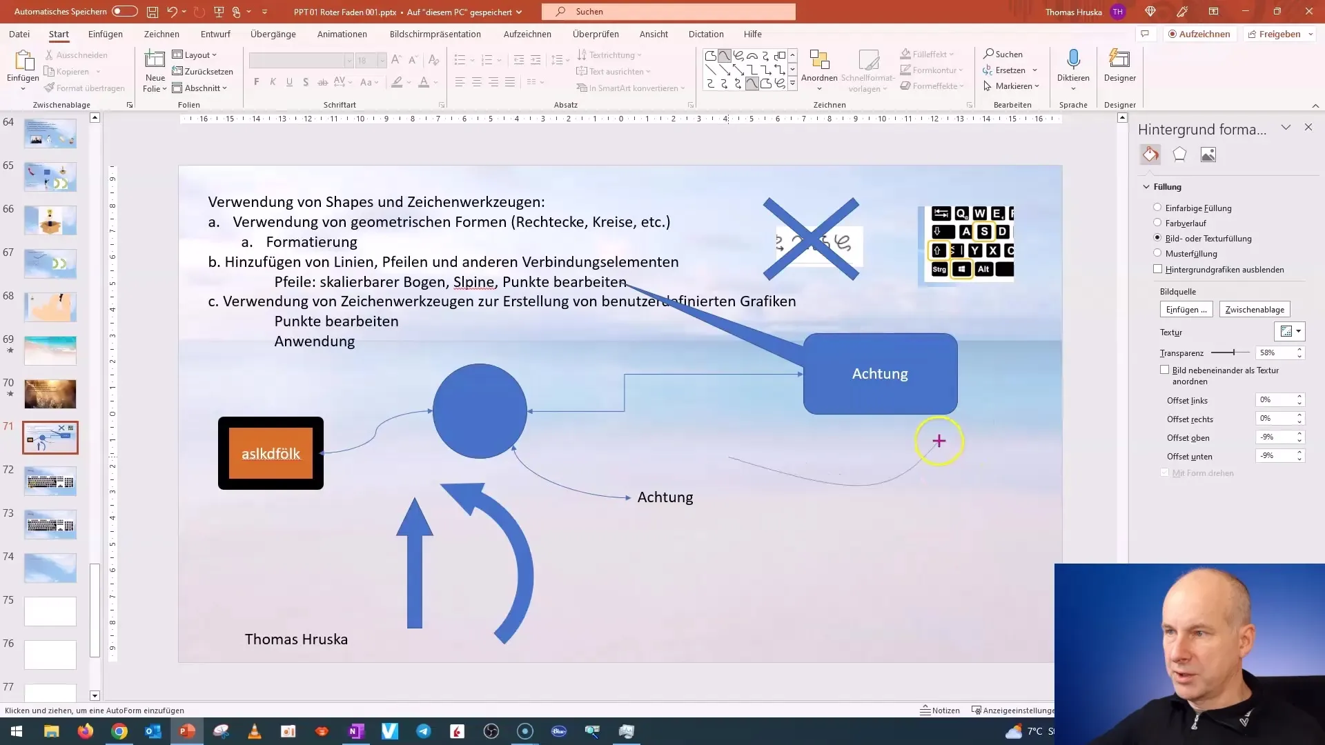 Corso su PowerPoint: creazione di linee a mano libera, frecce e forme