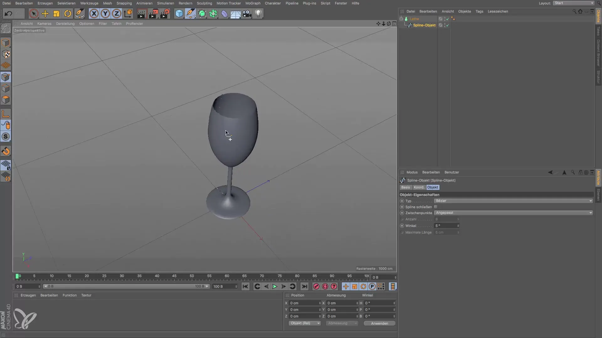 Crea una copa de vino con Spline en Cinema 4D Crea una copa de vino con Spline en Cinema 4D