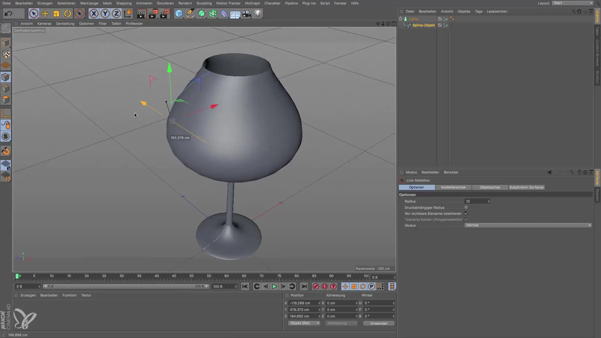Crea una copa de vino con Spline en Cinema 4D Crea una copa de vino con Spline en Cinema 4D