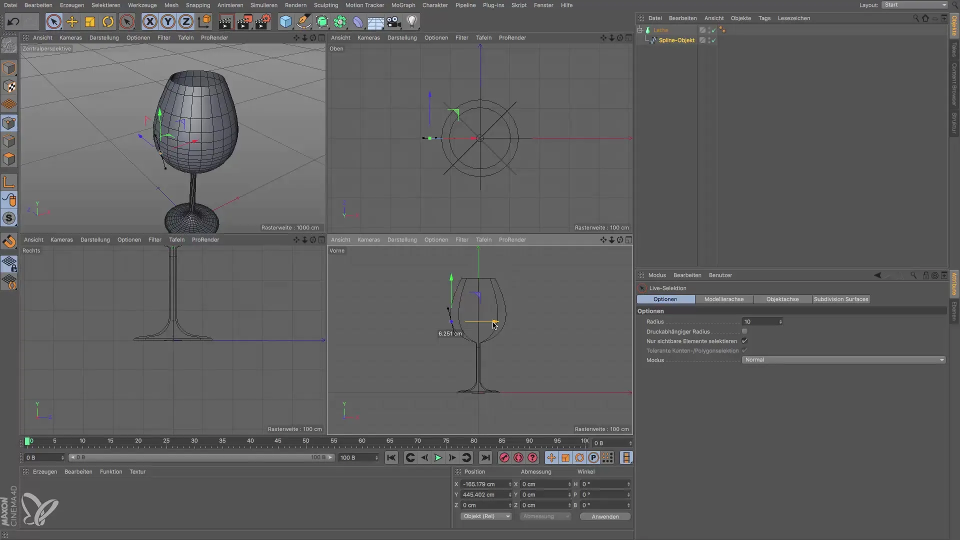 Crea una copa de vino con Spline en Cinema 4D Crea una copa de vino con Spline en Cinema 4D