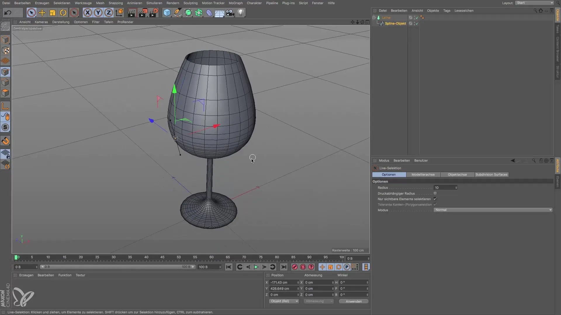 Crea una copa de vino con Spline en Cinema 4D Crea una copa de vino con Spline en Cinema 4D