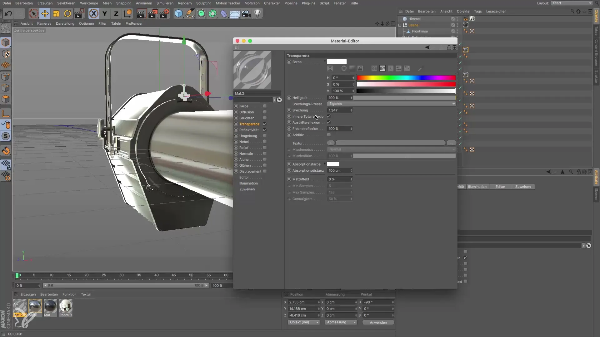 Realistische Materialien für Glas und Aluminium in Cinema 4D erstellen Realistische Materialien für Glas und Aluminium in Cinema 4D erstellen