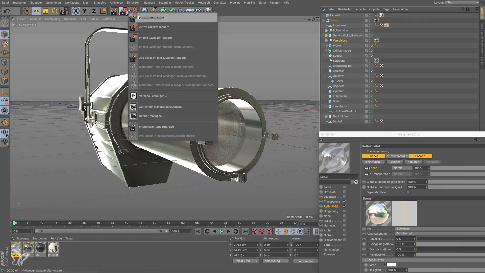 Realistische Materialien für Glas und Aluminium in Cinema 4D erstellen Realistische Materialien für Glas und Aluminium in Cinema 4D erstellen