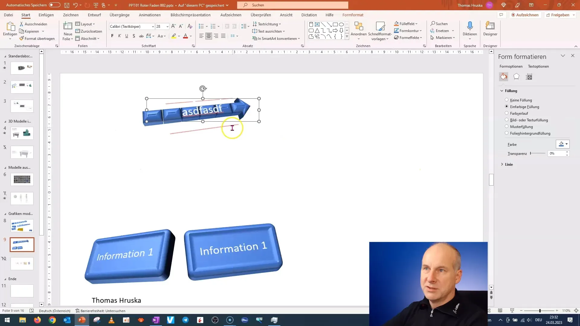 Crearea rapidă a unui raport de proiect în 3D în PowerPoint