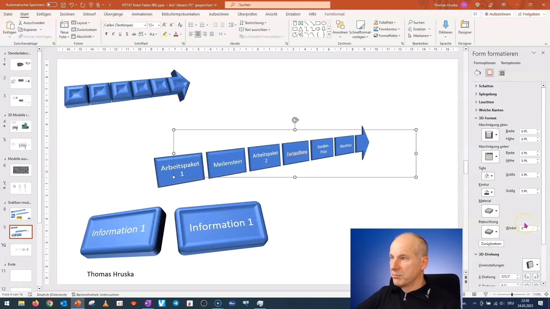 Realizare rapidă a unui raport de proiect 3D în PowerPoint