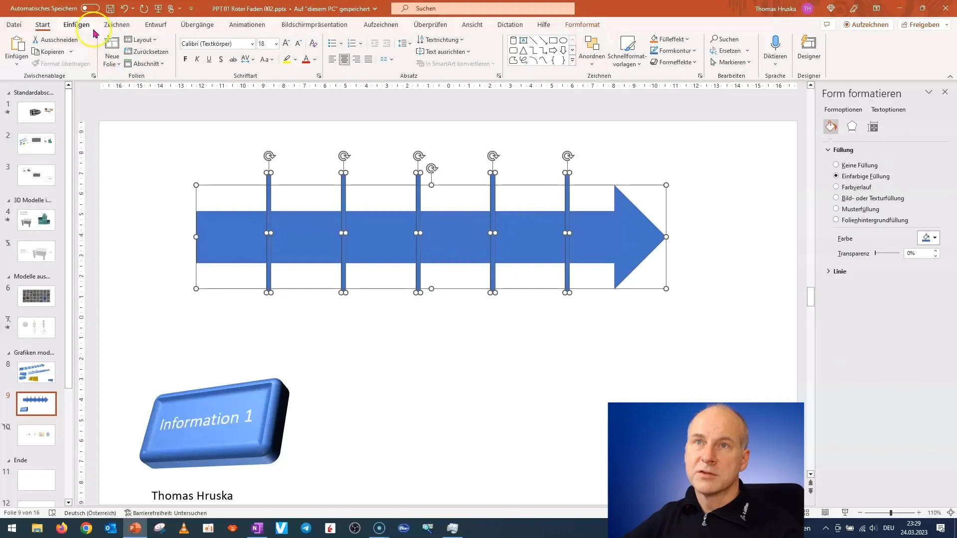 Crearea rapidă a unui raport de proiect 3D în PowerPoint