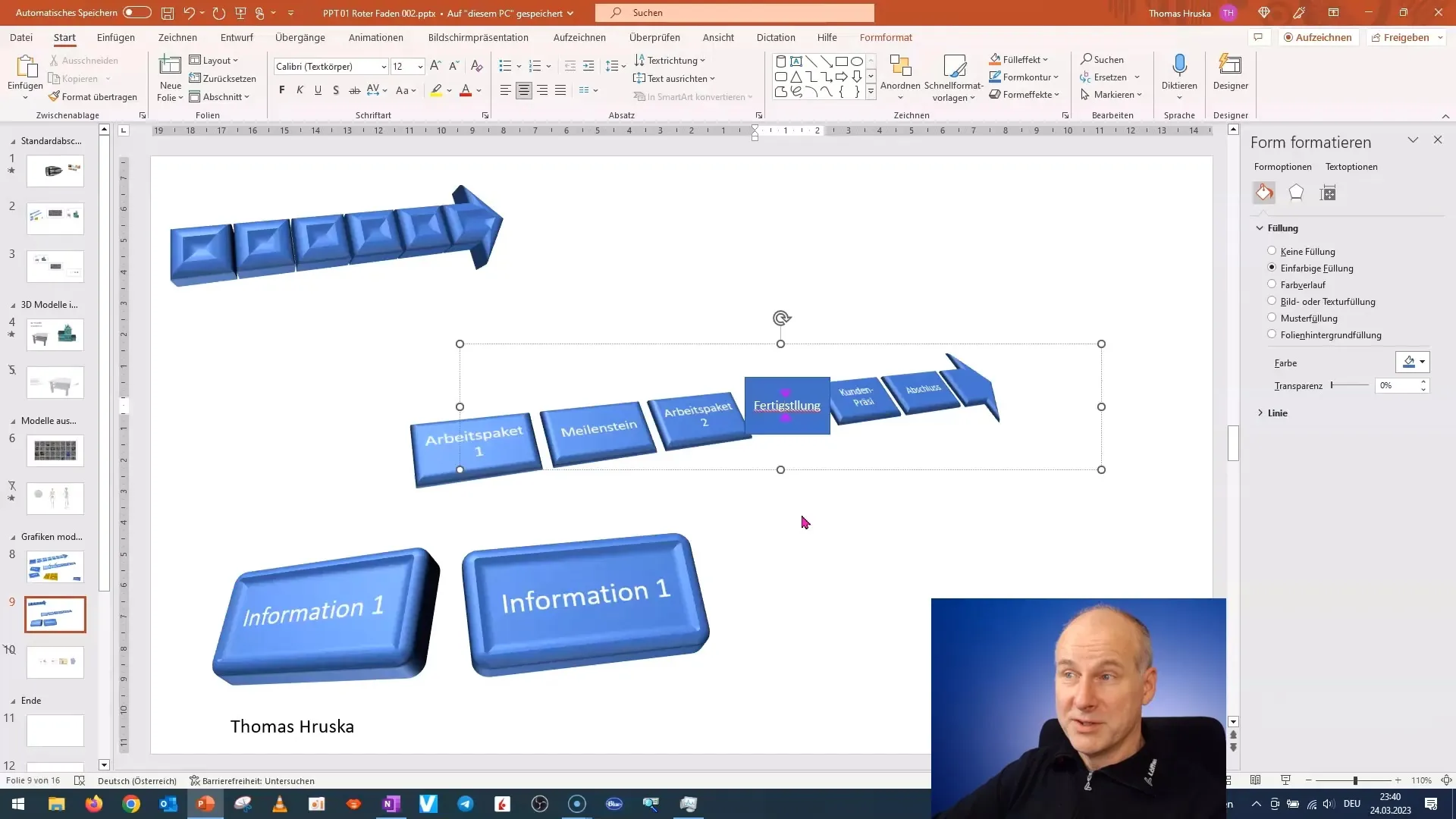 Realizarea rapidă a unui raport de proiect 3D în PowerPoint