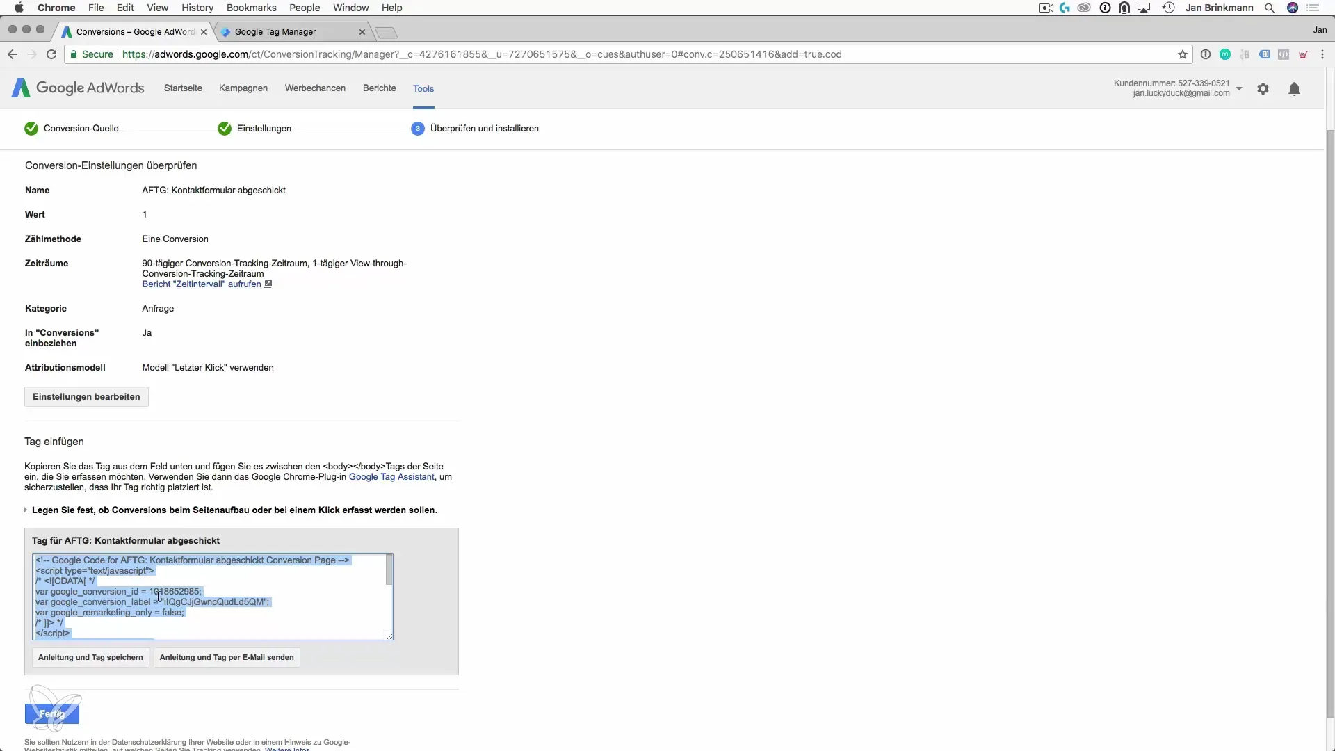 Google Ads: Tehokas konversion seuranta-asetukset Muuntoseurannan tehokas asettaminen Google Adsissa
