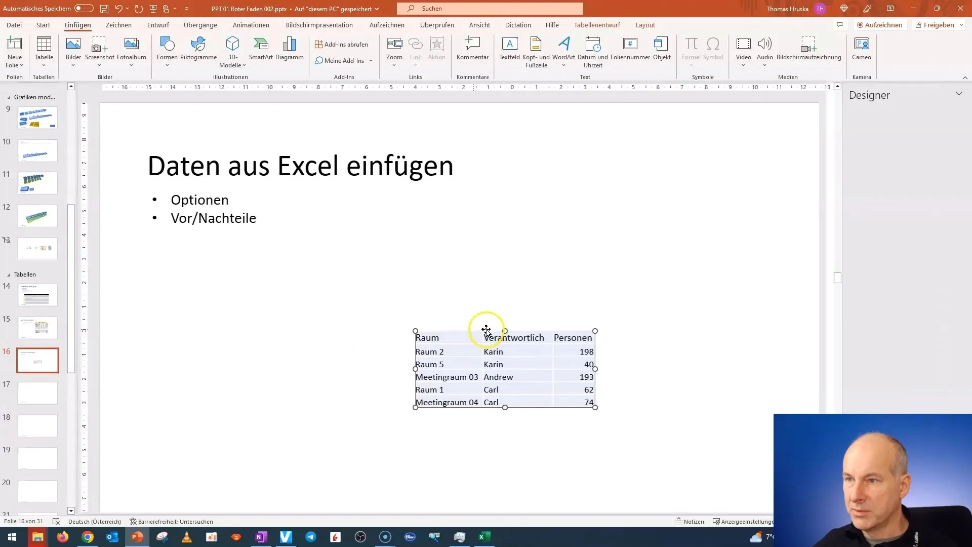 Inserimento efficiente dei dati di Excel in PowerPoint