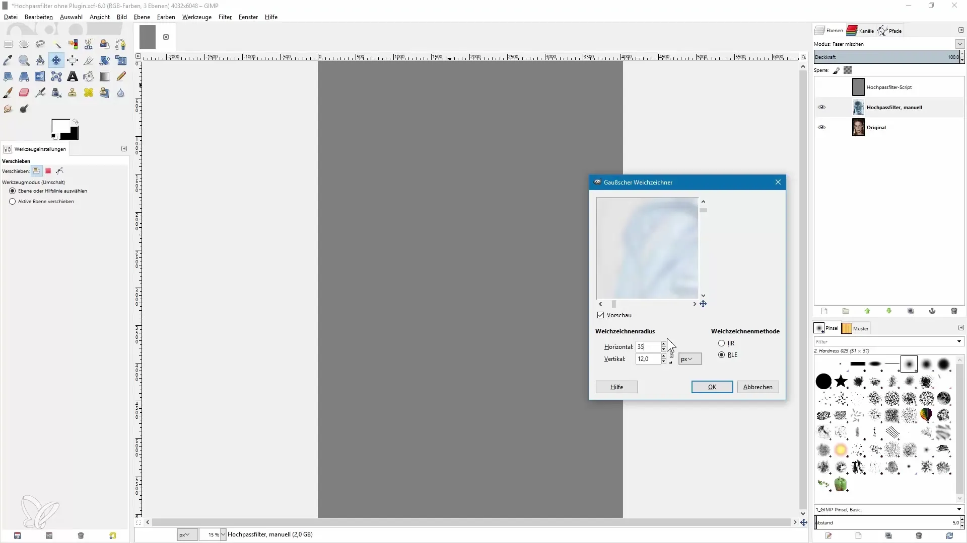 Aplicar un filtro de paso alto en GIMP sin plugin - pasos sencillos Aplicar un filtro pasabajos en GIMP sin plugin – pasos sencillos