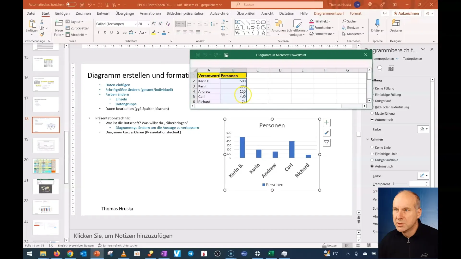 A crea și ajusta diagrame în PowerPoint