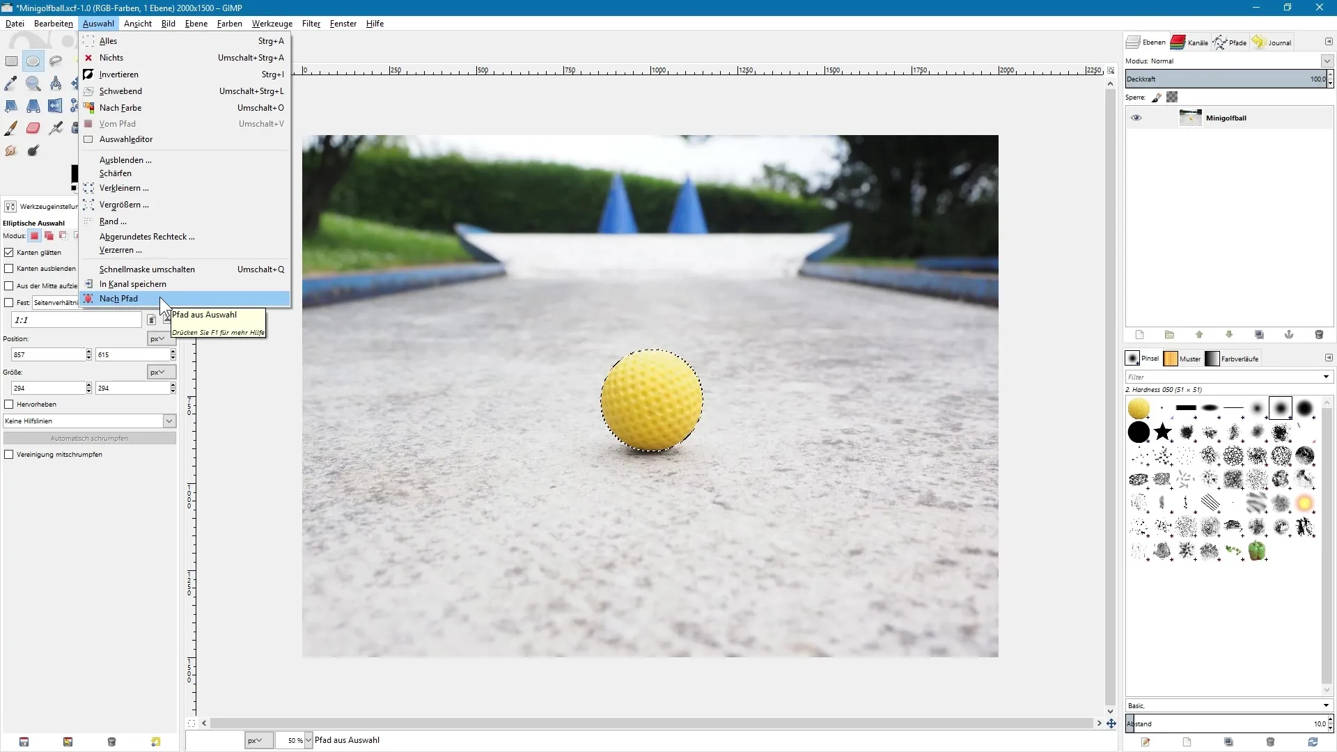 Auswahlen in GIMP speichern und wiederverwenden Auswahlen in GIMP speichern und wiederverwenden