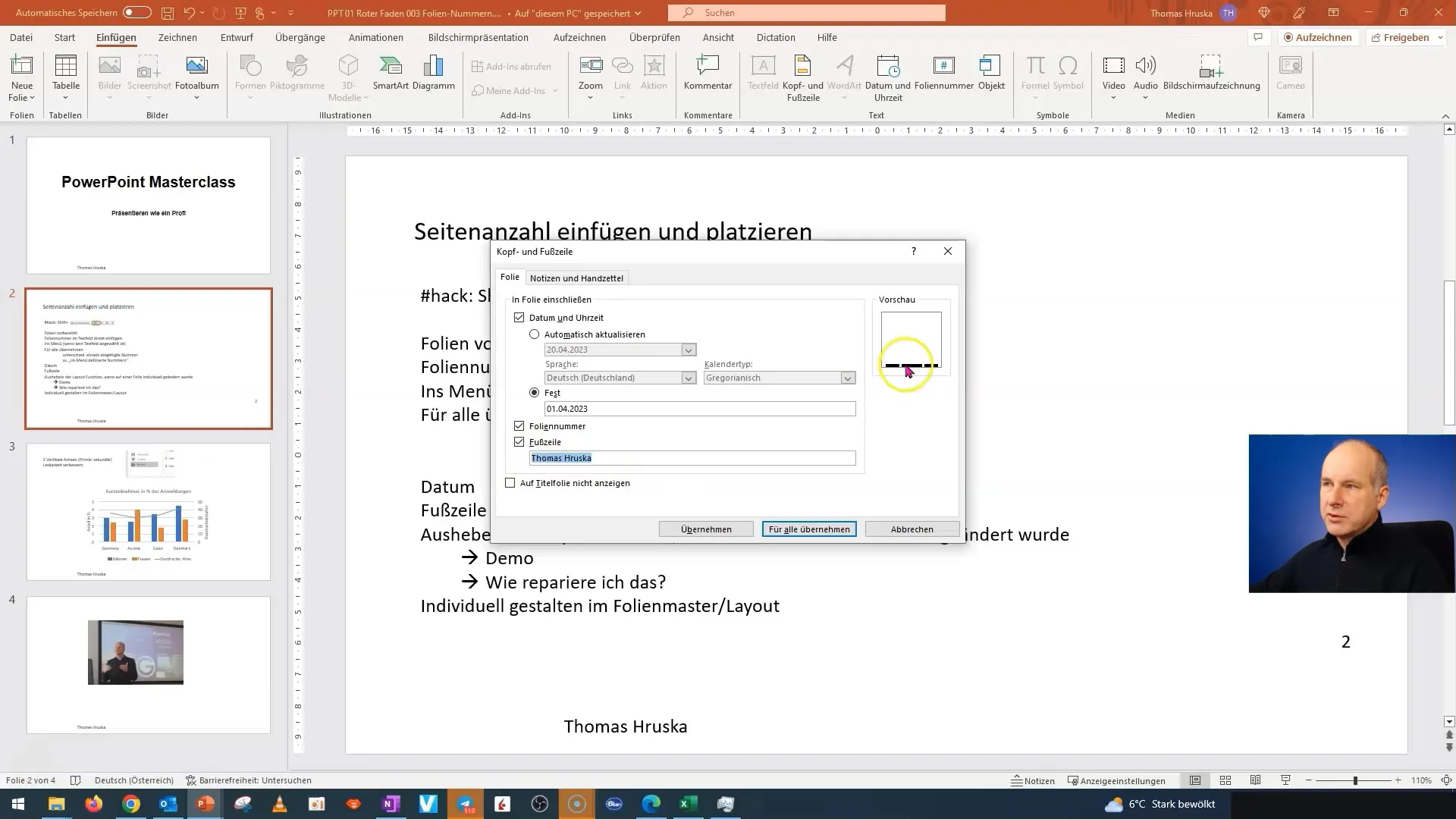 Utilizzare in modo efficace i numeri di pagina in PowerPoint