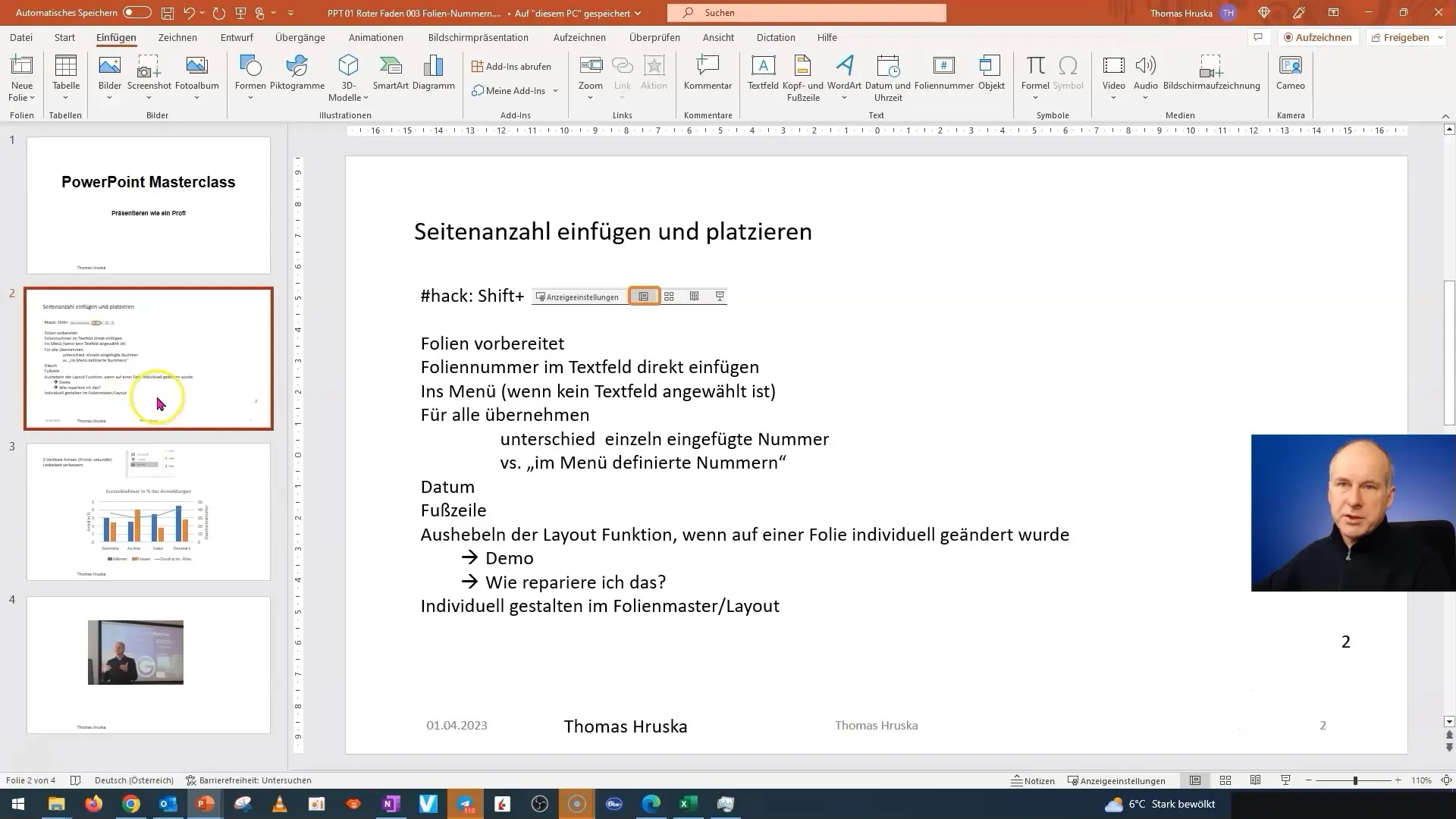 Utilizzare in modo efficace i numeri di pagina in PowerPoint