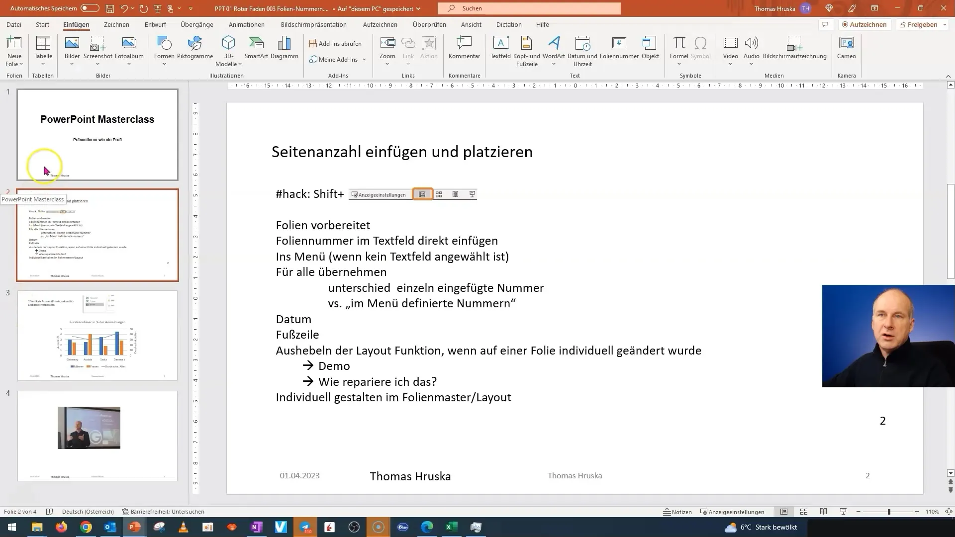 Utilizzare in modo efficace i numeri di pagina in PowerPoint