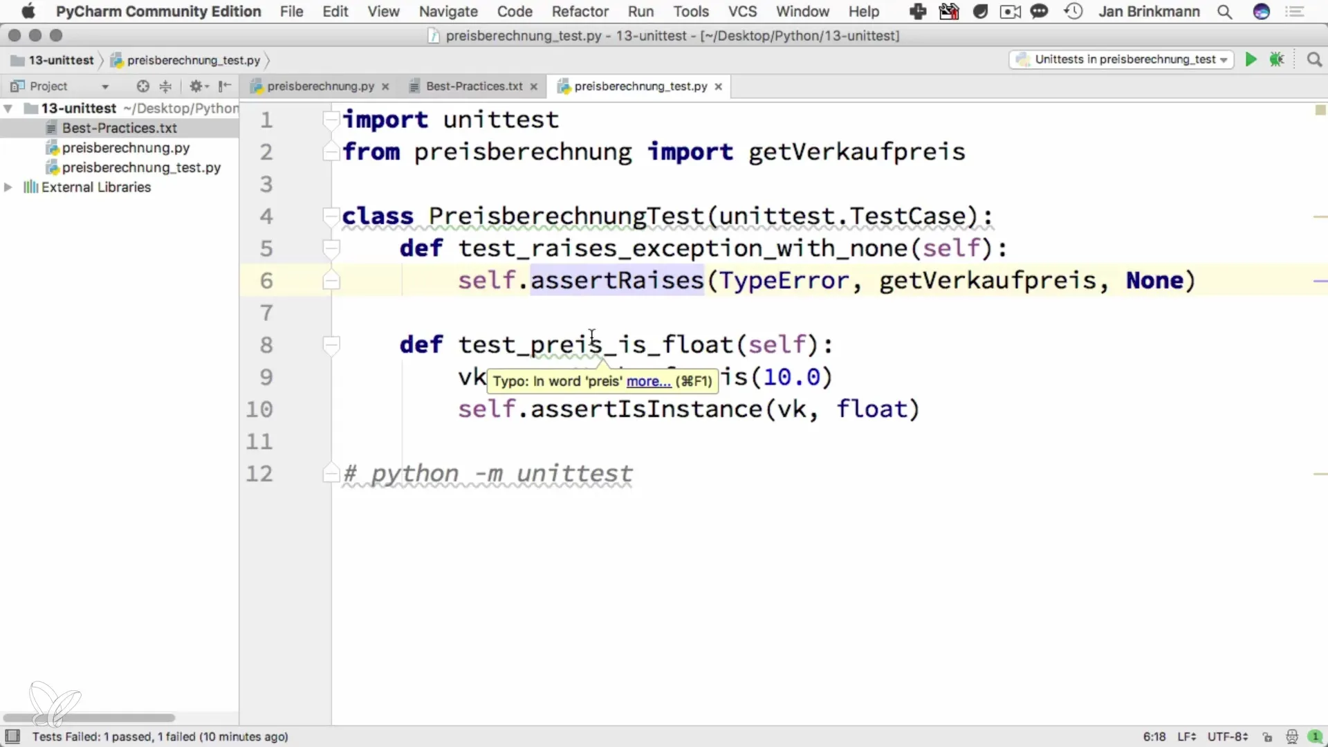 Καλύτερες πρακτικές για Unit-Tests στην Python Βέλτιστες πρακτικές για μονάδες δοκιμών στην Python