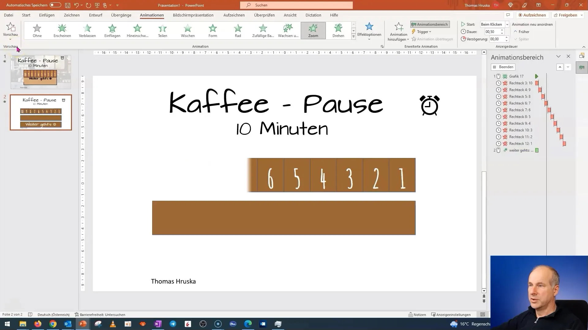Corso PowerPoint: 12.10 | Esercitazione Animazioni - "Pausa caffè" (Parte 2)