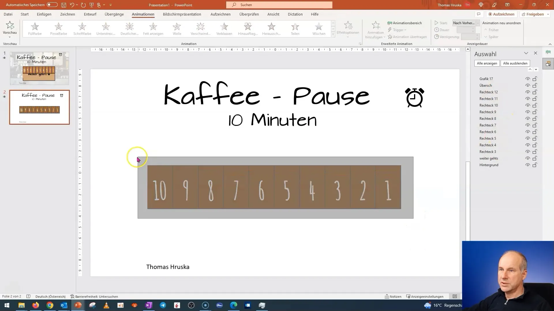 Corso PowerPoint: 12.10 | Esercitazione Animazioni - "Pausa caffè" (Parte 2)