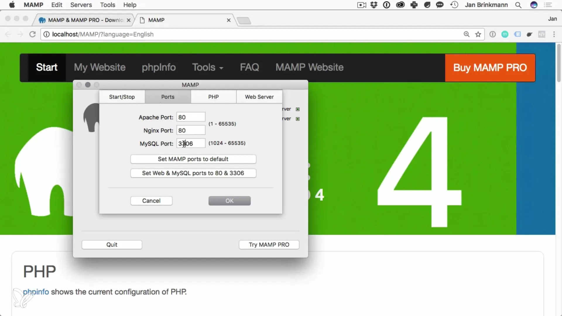 Εγκατάσταση MySQL στο macOS με MAMP Εγκατάσταση MySQL σε macOS με MAMP