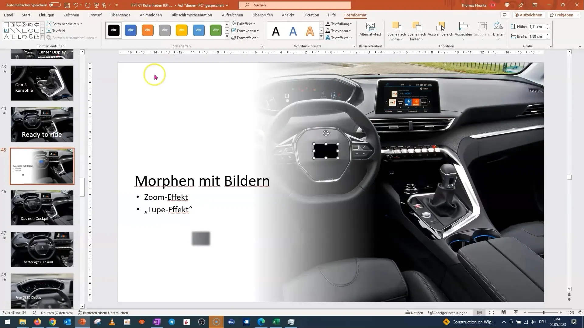 Padroneggiare gli effetti di morphing delle immagini e lente d'ingrandimento in PowerPoint