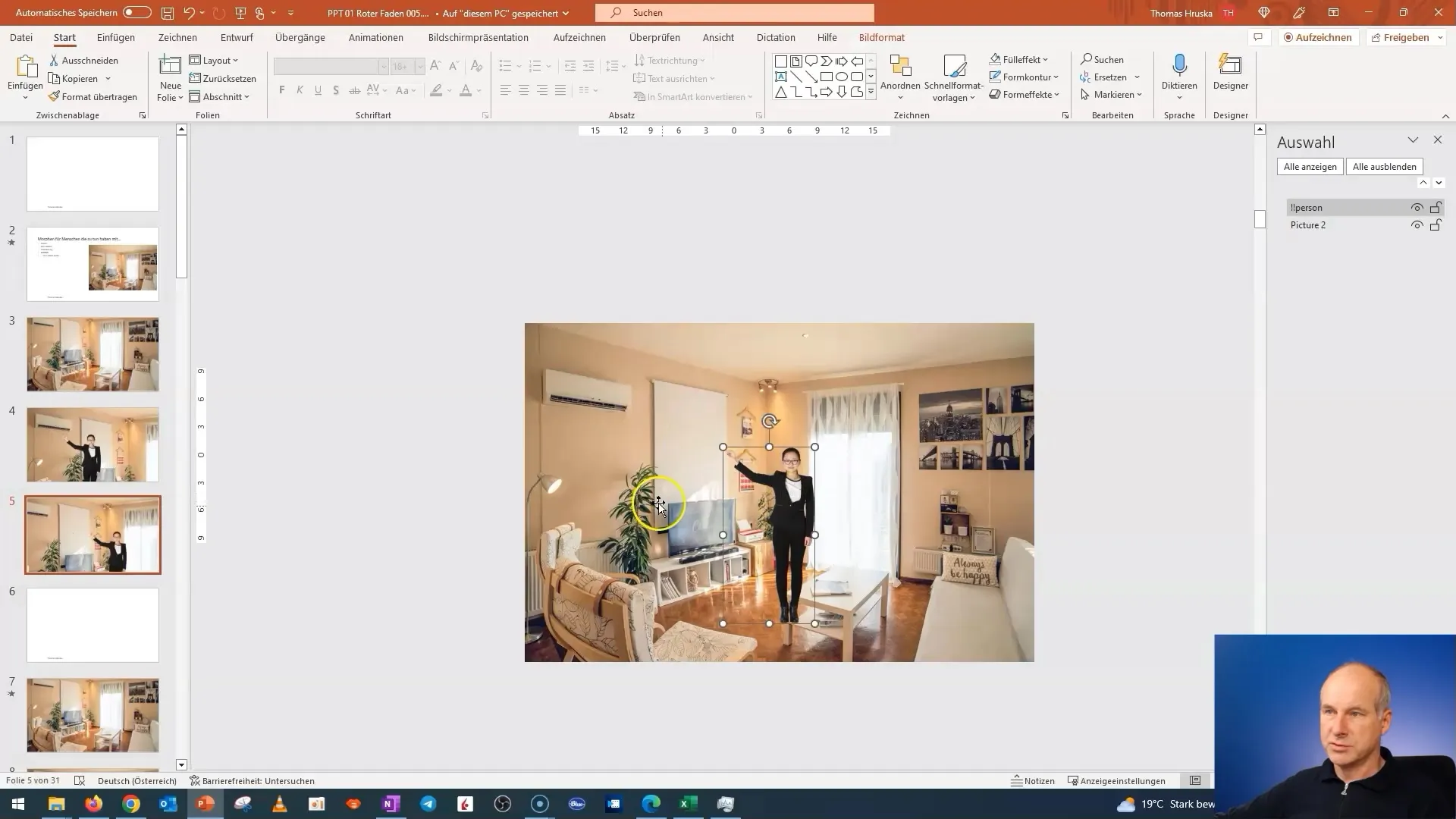 Editarea în PowerPoint: Idei pentru prezentarea camerei de zi a casei tale