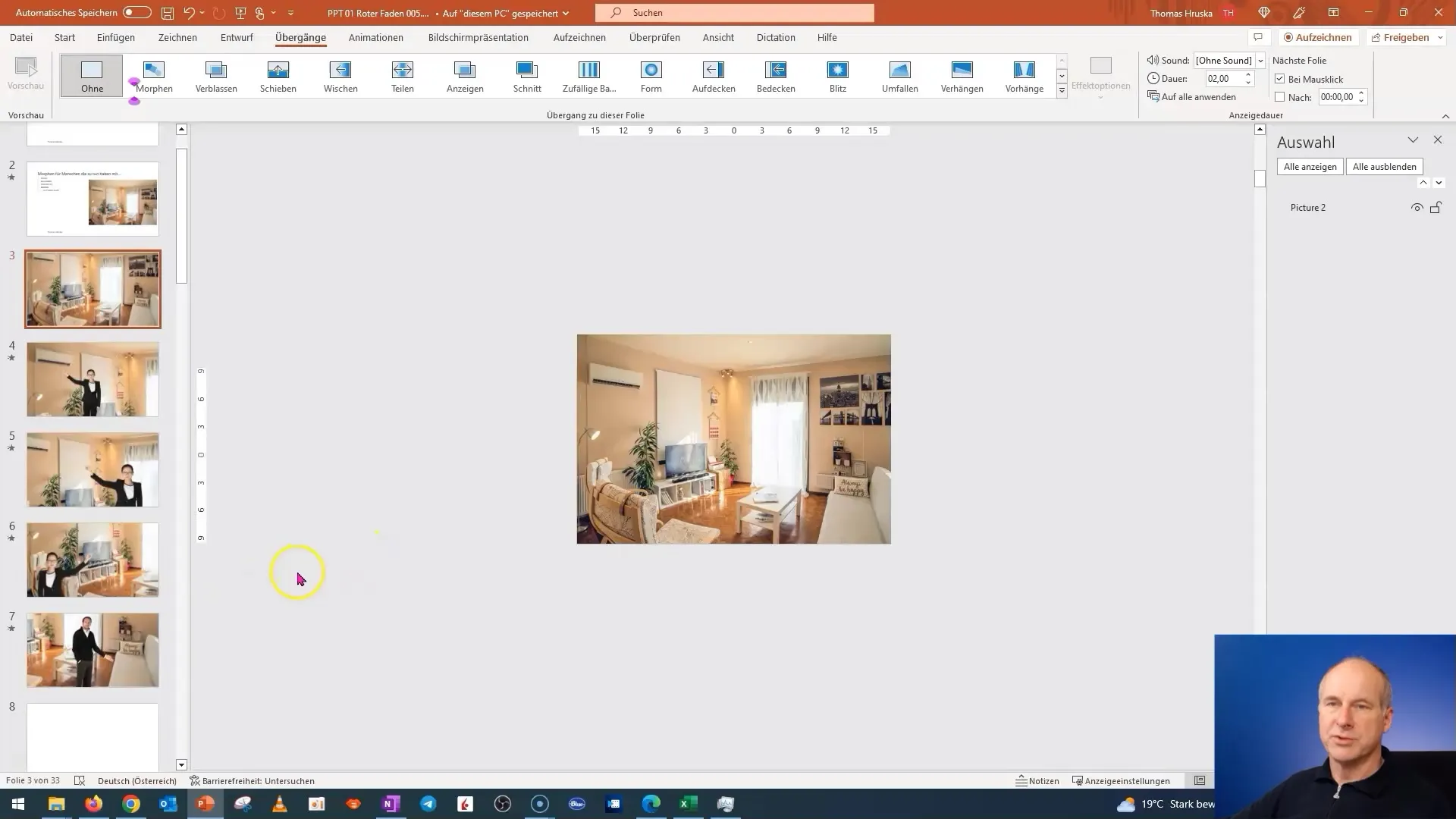 A transforma în PowerPoint: Idei pentru prezentarea camerei tale de zi