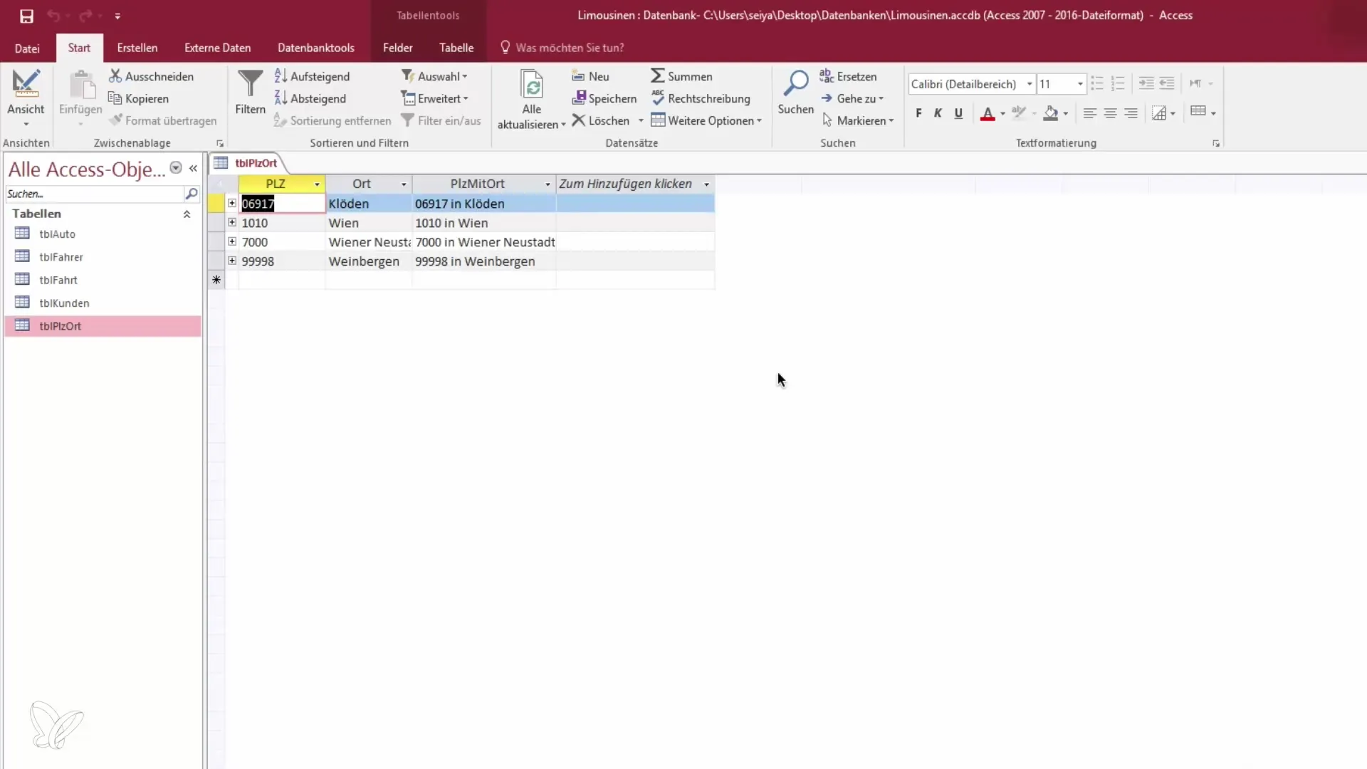Importar códigos postais do Excel para o Access